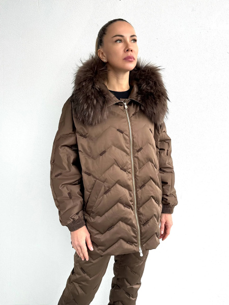 Пуховик TUFFONI 7725061D ШОКОЛАД OVERSIZE